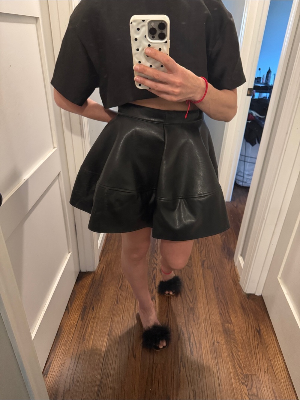 H&M Black Faux Leather Mini Skirt